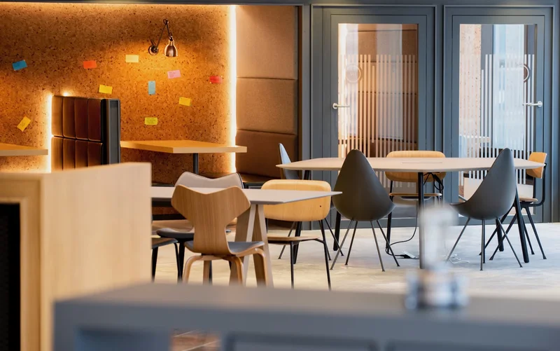 Industrial Bauhaus style collaboration for flexible workplace operator